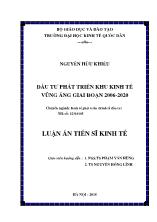 Luận án Đầu tư phát triển khu kinh tế Vũng Áng giai đoạn 2006 - 2020