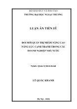 Luận án Đổi mới quản trị nhằm nâng cao năng lực cạnh tranh trong các doanh nghiệp nhà nước