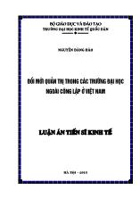 Luận án Đổi mới quản trị trong các trường đại học ngoài công lập ở Việt Nam