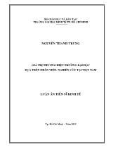 Luận án Giá trị thương hiệu trường đại học dựa trên nhân viên: nghiên cứu tại Việt Nam