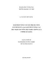 Luận án Giải pháp nâng cao giá trị gia tăng sản phẩm lúa gạo góp phần nâng cao thu nhập cho nông hộ nghèo trồng lúa ở tỉnh An Giang