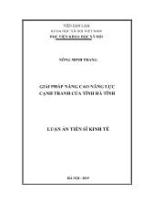 Luận án Giải pháp nâng cao năng lực cạnh tranh của tỉnh Hà Tĩnh