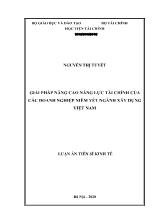 Luận án Giải pháp nâng cao năng lực tài chính của các doanh nghiệp niêm yết ngành xây dựng Việt Nam