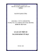 Luận án Giáo dục, y tế và ảnh hưởng tương tác của chúng lên tăng trưởng kinh tế Việt Nam