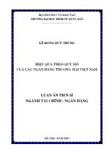 Luận án Hiệu quả theo quy mô của các ngân hàng thương mại Việt Nam