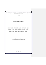 Luận án Hoàn thiện các điều kiện để thực hiện chính sách tiền tệ theo khuôn khổ lạm phát mục tiêu ở Việt Nam