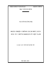 Luận án Hoàn thiện chính sách thúc đẩy đầu tư chứng khoán tại Việt Nam