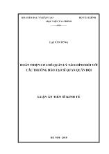 Luận án Hoàn thiện cơ chế quản lý tài chính đối với các trường đào tạo sĩ quan quân đội