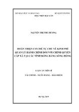 Luận án Hoàn thiện cơ chế tự chủ về kinh phí quản lý hành chính đối với chính quyền cấp xã tại các tỉnh đồng bằng Sông Hồng