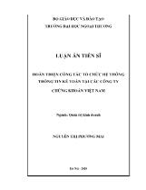 Luận án Hoàn thiện công tác tổ chức hệ thống thông tin kế toán tại các công ty chứng khoán Việt Nam