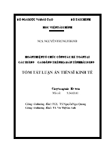 Luận án Hoàn thiện tổ chức công tác kế toán tại các trường cao đẳng trên địa bàn tỉnh Hải Dương