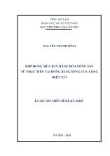 Luận án Hợp đồng mua bán hàng hóa nông sản từ thực tiễn tại đồng bằng sông Cửu Long hiện nay