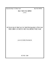 Luận án Kế toán quản trị tại các trường đại học công lập thực hiện cơ chế tự chủ tài chính ở Việt Nam