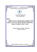 Luận án Kiểm soát nội bộ hoạt động tín dụng ở các ngân hàng thương mại cổ phần Việt Nam