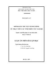 Luận án Kiểm soát thủ tục hành chính từ thực tiễn các tỉnh miền Tây Nam Bộ