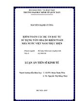 Luận án Kiểm toán các dự án đầu tư sử dụng vốn oda do kiểm toán nhà nước Việt Nam thực hiện