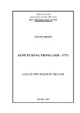 Luận án Kinh tế đàng trong (1558 - 1777)