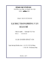 Luận án Lịch sự trong phỏng vấn báo chí