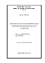 Luận án Liên kết du lịch - Hàng không giá rẻ trong hội nhập kinh tế quốc tế ở Việt Nam