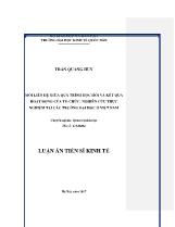 Luận án Mối liên hệ giữa quá trình học hỏi và kết quả hoạt động của tổ chức: nghiên cứu thực nghiệm tại các trường đại học ở Việt Nam