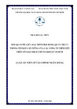 Luận án Mối quan hệ giữa đặc điểm hội đồng quản trị và thông tin bất cân xứng của các công ty niêm yết trên sở giao dịch chứng khoán TP HCM