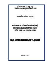 Luận án Mối quan hệ giữa kiểm soát nội bộ, rủi ro gian lận và lập kế hoạch kiểm toán Báo cáo tài chính