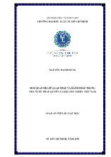 Luận án Mối quan hệ giữa lập pháp và hành pháp trong nhà nước pháp quyền xã hội chủ nghĩa Việt Nam