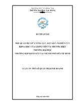 Luận án Mối quan hệ giữa năng lực, kết quả nghiên cứu khoa học của giảng viên và thương hiệu trường đại học trường hợp khảo sát tại thành phố Hồ Chí Minh