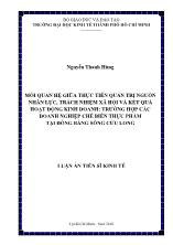 Luận án Mối quan hệ giữa thực tiễn quản trị nguồn nhân lực, trách nhiệm xã hội và kết quả hoạt động kinh doanh: trường hợp các doanh nghiệp chế biến thực phẩm tại đồng bằng sông Cửu Long