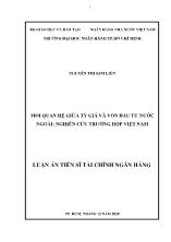 Luận án Mối quan hệ giữa tỷ giá và vốn đầu tư nước ngoài: Nghiên cứu trường hợp Việt Nam