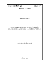 Luận án Nâng cao hiệu quả quản trị tài chính ở các doanh nghiệp may thuộc tập đoàn dệt may Việt Nam