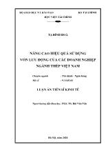 Luận án Nâng cao hiệu quả sử dụng vốn lưu động của các doanh nghiệp ngành thép Việt Nam