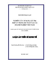 Luận án Nghiên cứu áp dụng giá trị hợp lý trong kế toán tại các doanh nghiệp Việt Nam