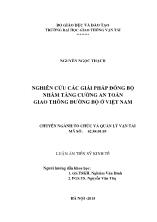 Luận án Nghiên cứu các giải pháp đồng bộ nhằm tăng cường an toàn giao thông đường bộ ở Việt Nam