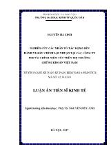 Luận án Nghiên cứu các nhân tố tác động đến hành vi điều chỉnh lợi nhuận tại các công ty phi tài chính niêm yết trên thị trường chứng khoán Việt Nam