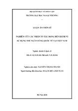 Luận án Nghiên cứu các nhân tố tác động đến hành vi sử dụng thẻ ngân hàng quốc tế tại Việt Nam