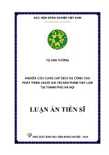 Luận án Nghiên cứu cung cấp dịch vụ công cho phát triển chuỗi giá trị sản phẩm thịt lợn tại thành phố Hà Nội