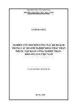 Luận án Nghiên cứu đổi mới công tác kế hoạch trong các doanh nghiệp khai thác than thuộc tập đoàn công nghiệp than - Khoáng sản Việt Nam