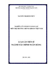 Luận án Nghiên cứu hành vi gian lận trên thị trường chứng khoán Việt Nam