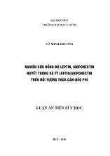 Luận án Nghiên cứu nồng độ leptin, adiponectin huyết tương và tỷ leptin/adiponectin trên đối tượng thừa cân - Béo phì