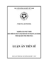 Luận án Nghiên cứu phát triển bảo hiểm xã hội tự nguyện đối với người lao động trên địa bàn tỉnh Vĩnh Phúc