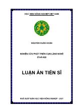 Luận án Nghiên cứu phát triển cụm làng nghề ở Hà Nội