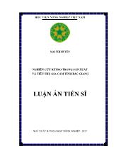 Luận án Nghiên cứu rủi ro trong sản xuất và tiêu thụ gia cầm tỉnh Bắc Giang