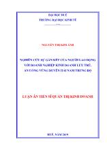 Luận án Nghiên cứu sự gắn kết của người lao động với doanh nghiệp kinh doanh lưu trú, ăn uống vùng duyên hải Nam Trung Bộ