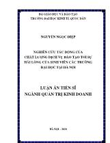 Luận án Nghiên cứu tác động của chất lượng dịch vụ đào tạo tới sự hài lòng của sinh viên các trường đại học tại Hà Nội