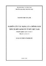 Luận án Nghiên cứu tác động của chính sách tiền tệ đến kinh tế vĩ mô Việt Nam