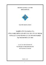 Luận án Nghiên cứu tác động của công nghệ thông tin đến các yếu tố cấu thành năng lực cạnh tranh của các doanh nghiệp tại thành phố Cần Thơ