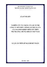 Luận án Nghiên cứu tác động của quản trị công ty đến điều chỉnh lợi nhuận của các doanh nghiệp niêm yết trên thị trường chứng khoán Việt Nam
