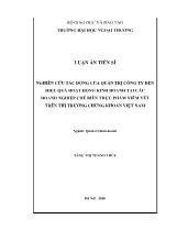 Luận án Nghiên cứu tác động của quản trị công ty đến hiệu quả hoạt động kinh doanh tại các doanh nghiệp chế biến thực phẩm niêm yết trên thị trường chứng khoán Việt Nam