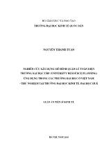 Luận án Nghiên cứu xây dựng mô hình quản lý toàn diện trường đại học urp (university resource planning) ứng dụng trong các trường đại học ở Việt Nam - Thử nghiệm tại trường đại học kinh tế, đại học Huế